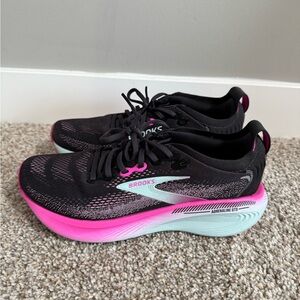 Brooks Women’s Adrenaline GTS Running Shoes - Black with Pink Accent Size 9